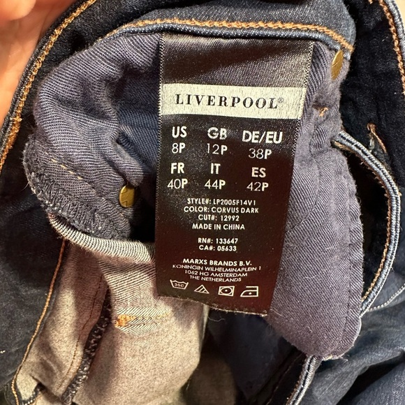 Liverpool Los Ángeles 🔥Women's Dark Blue Size 8 Jeans - Picture 5 of 5